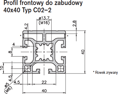 Profile bazy 40 mm